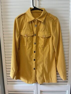 Mustard Yellow Corduroy Utility Jacket